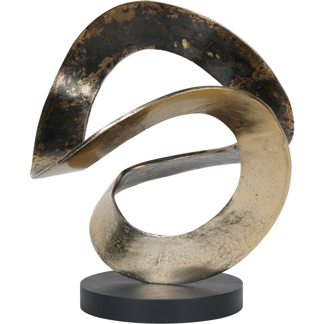 Infinity Sculpture — Abstract Form in Patinated Brass