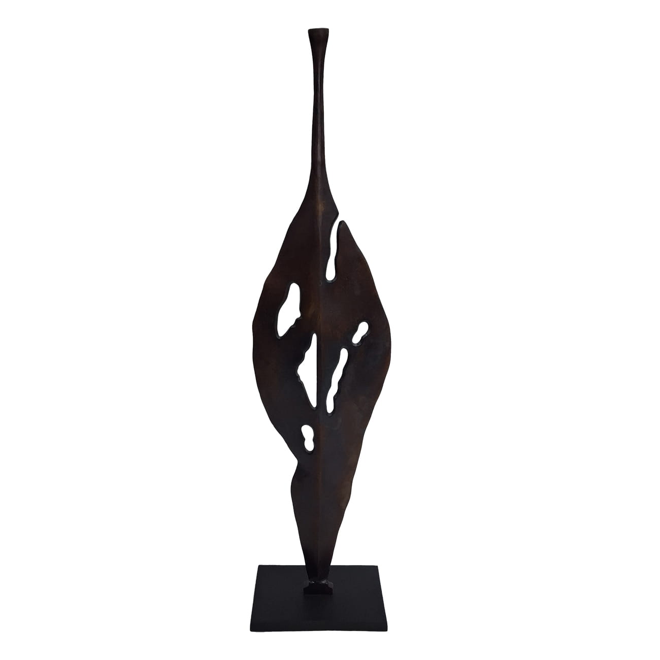 Withered Leaf Sculpture — Organic Form in Patinated Bronze