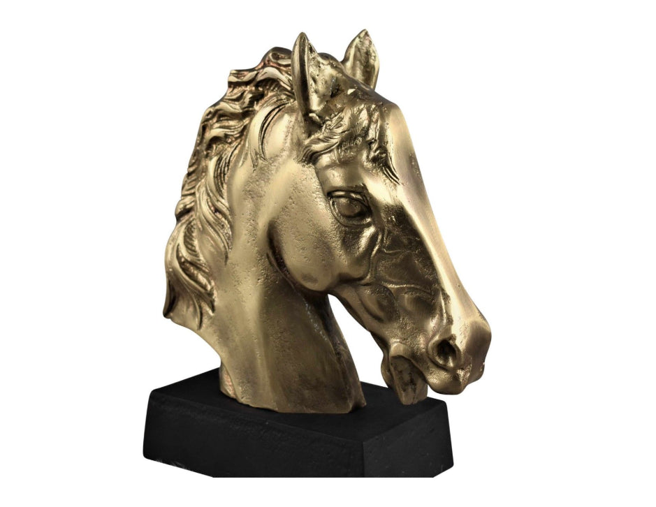 Golden Stallion Sculpture — Horse Head