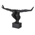 Athlete Noir Sculpture — Figure of a Diver in Black