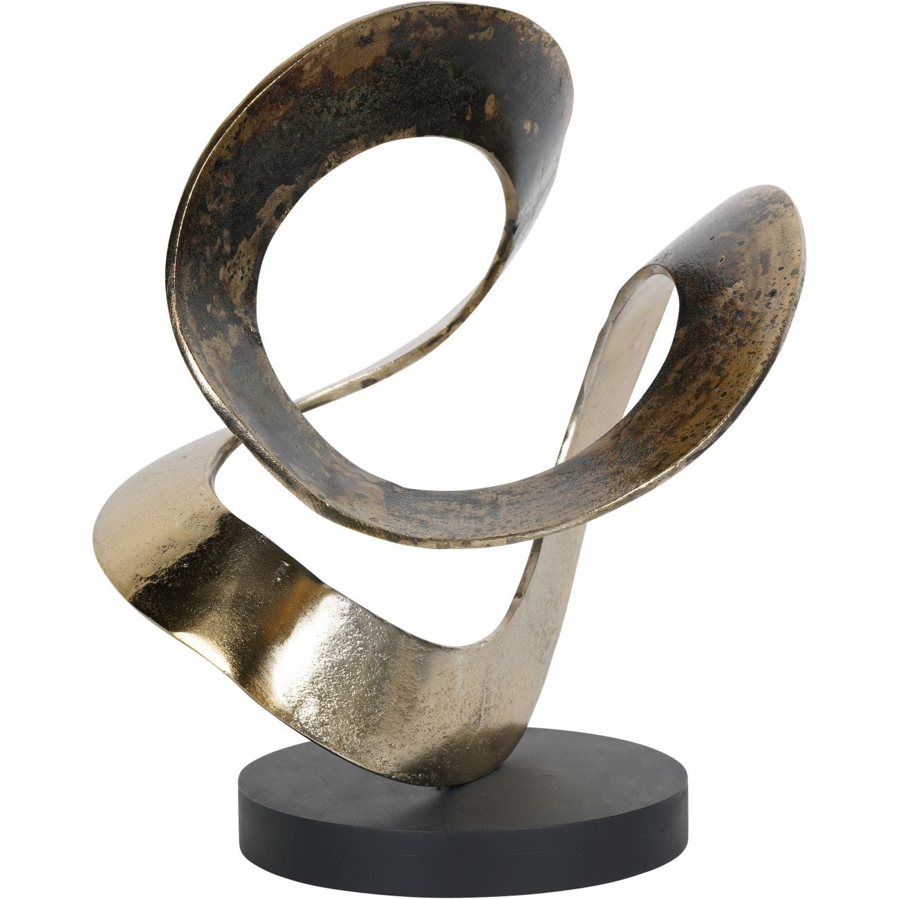 Infinity Sculpture — Abstract Form in Patinated Brass