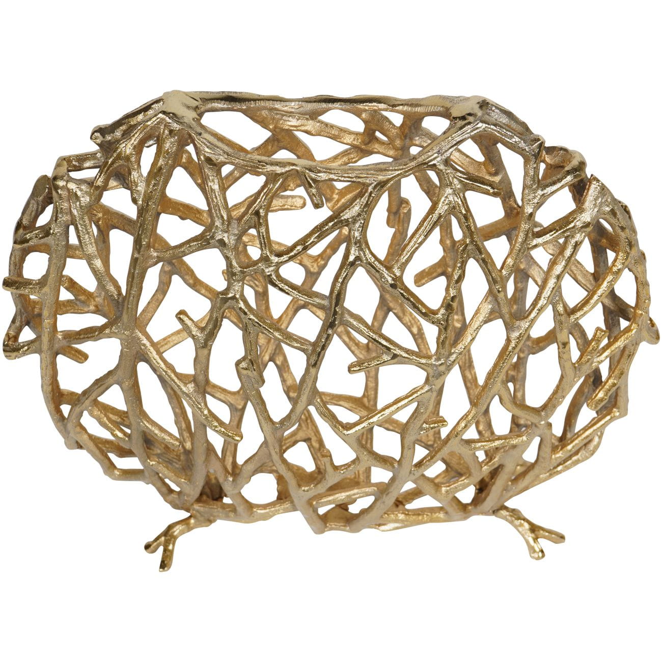 Golden Nest Sculpture — Openwork Decorative Form